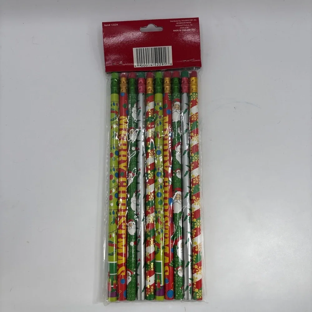 Holiday Style 10 Pack Christmas Pencils Santa Holiday Party Favors Gift NEW‎